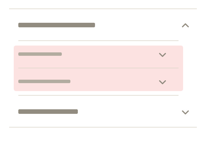 A box representing a webpage shows an accordion dropdown containing a single section of content.