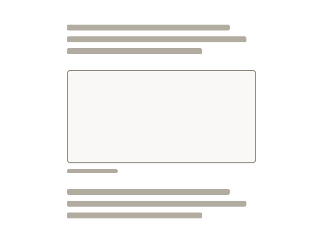 A box representing media content with left-aligned caption lines below