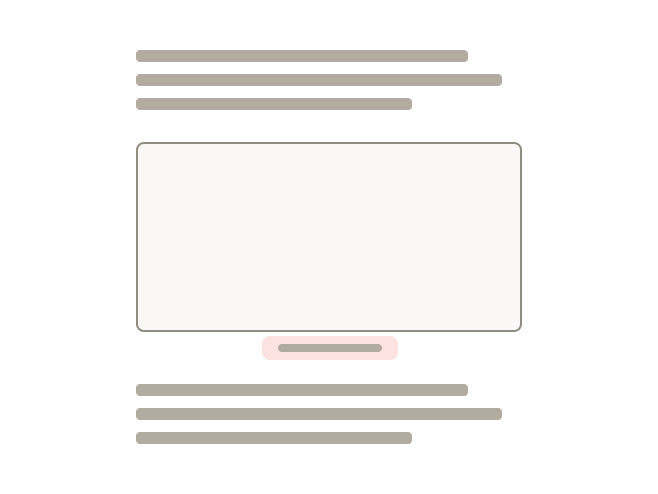 A box representing media content with caption lines improperly centered below