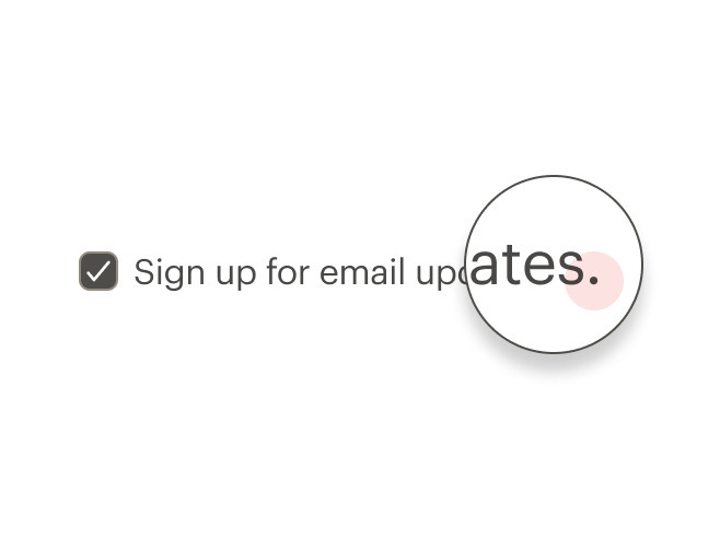 Checkbox label with punctuation at the end.