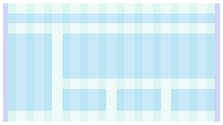 Grid with overly large gutters.