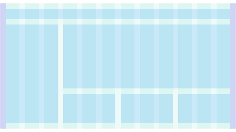 Grid with consistent global margins.