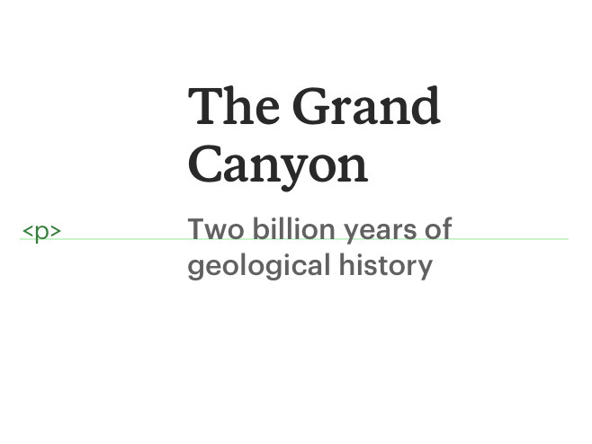 Subheading with correct use of a paragraph tag.