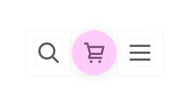 Icons with sufficient padding.