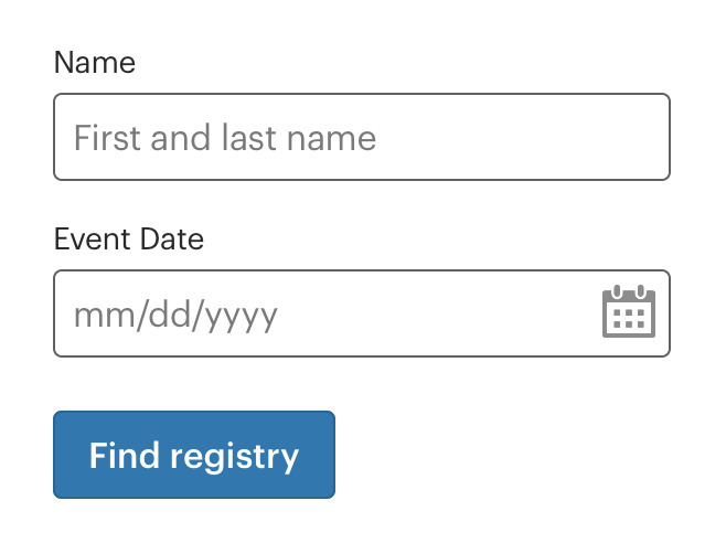 Two equally sized input fields as a part of a form.