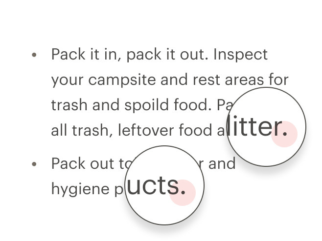 List of two items with incorrect use of terminal punctuation after the last sentence.