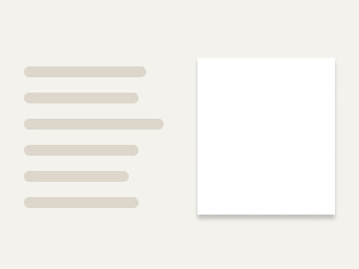 Text next to elevated content on the right hand side.