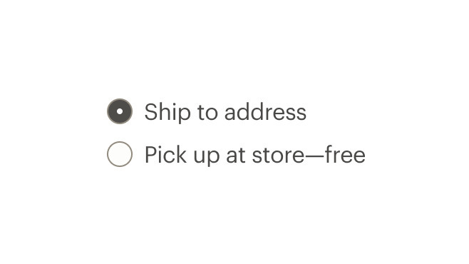 Radio buttons with the correct sentence case.