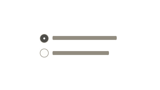 Radio buttons with brief labels