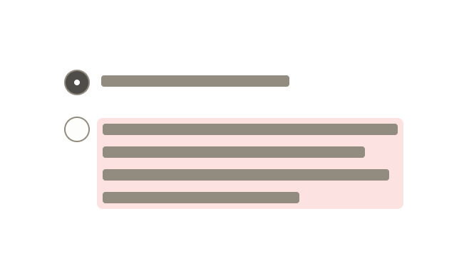 Radio buttons with long labels.