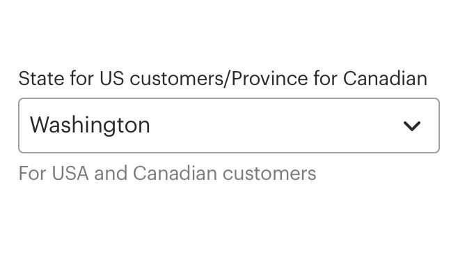 Dropdown with incorrect use of label that includes instructions.