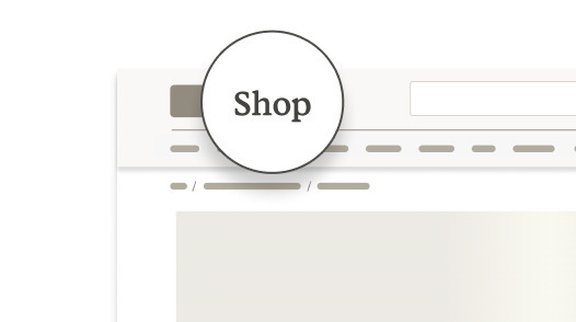 Skeleton with the page title "Shop"