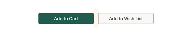 Two buttons separated horizontally by stack-1-x spacings