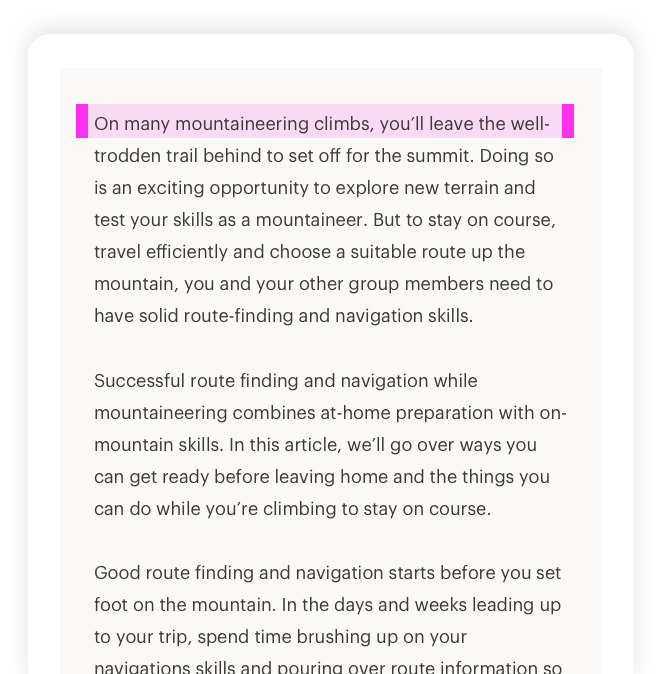 Appropriate line length on mobile is highlighted.